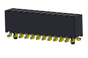 Konektor Header Wanita 2.00mm Dual Row SMT TYPE 2 * 2PIN Ke 2 * 40PIN H = 6.35mm