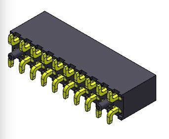 Konektor Header Wanita 2.00mm Dual Row SMT TYPE 2 * 2PIN Ke 2 * 40PIN H = 6.35mm