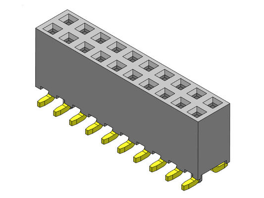 Konektor Header Wanita 2.00mm Dual Row SMT TYPE 2 * 2PIN Ke 2 * 40PIN H = 6.35mm