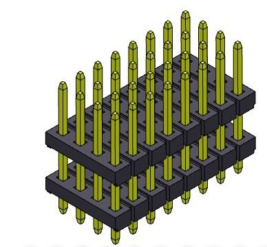 Pin Header Connector 2.00mm Quad Row Stack Tipe Lurus 4 * 3PIN Ke 4 * 40PIN