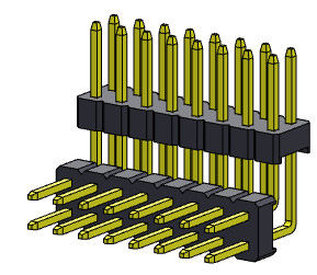 Konektor Pin Header 2.00mm Tumpukan Baris Ganda R / A TIPE 2 * 2PIN Ke 2 * 40PIN