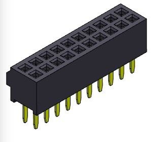 Female Header Connector 1.27mm Tipe Ganda Baris Lurus Dengan Benjolan 2 * 3PIN Ke 2 * 40PIN H = 3.40mm
