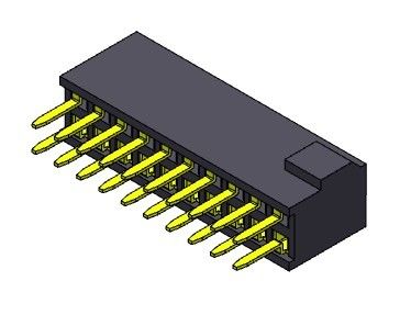 Female Header Connector 1.27mm Tipe Ganda Baris Lurus Dengan Benjolan 2 * 3PIN Ke 2 * 50PIN H = 4.40mm