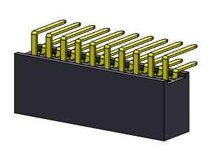 Konektor Header Wanita 1.27mm Baris Ganda Tipe R/A 2*3PIN Ke 2*50PIN H=4.40mm