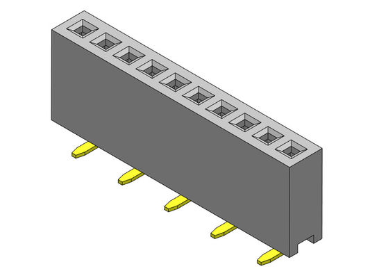 Konektor Header Wanita 1.27mm Baris Tunggal Tipe SMT 1 * 2PIN Ke 1 * 40PIN H = 4.30mm