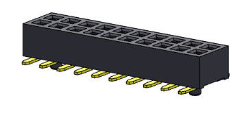 Konektor Header Wanita 1.27mm Baris Ganda Dengan Pasak Tipe SMT 1 * 3PIN Ke 1 * 40PIN H = 2.00mm