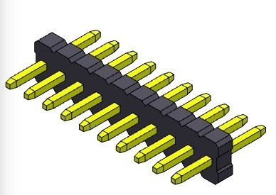 Konektor Pin Header 1.27mm Serise Baris Tunggal Tipe Lurus 1 * 2PIN Ke 1 * 50PIN SQ0.40mm