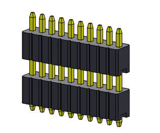 Pin Header Connector 1.27mm Serise Single Row Stack Tipe Lurus 1 * 2PIN Ke 1 * 50PIN SQ0.46mm