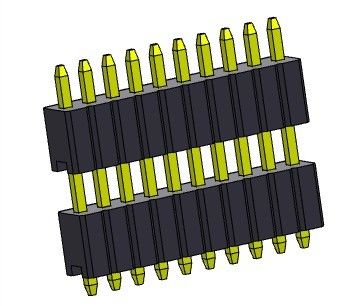 Pin Header Connector 1.27mm Serise Single Row Stack Tipe Lurus 1 * 2PIN Ke 1 * 50PIN SQ0.46mm