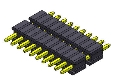 Pin Header Connector 1.27mm Serise Single Row Stack Tipe Lurus 1 * 2PIN Ke 1 * 50PIN SQ0.40mm
