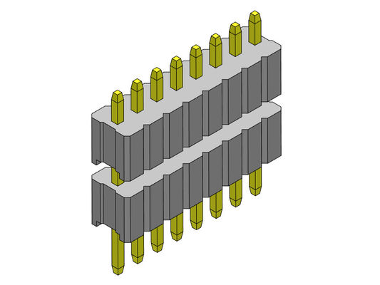 Pin Header Connector 1.27mm Serise Single Row Stack Tipe Lurus 1 * 2PIN Ke 1 * 50PIN SQ0.40mm