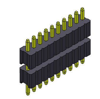 Pin Header Connector 1.27mm Serise Single Row Stack Tipe Lurus 1 * 2PIN Ke 1 * 50PIN SQ0.40mm