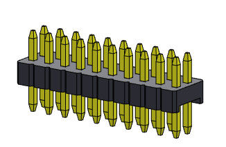 Konektor Pin Header 1.27mm Serise Baris Ganda Tipe Lurus 2 * 2PIN Ke 2 * 50PIN SQ0.40mm