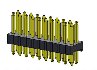 Konektor Pin Header 1.27mm Serise Baris Ganda Tipe Lurus 2 * 2PIN Ke 2 * 50PIN SQ0.40mm