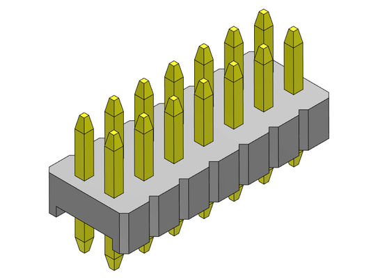 Konektor Pin Header 1.27mm Serise Baris Ganda Tipe Lurus 2 * 2PIN Ke 2 * 50PIN SQ0.40mm