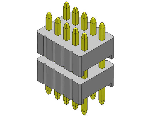 Konektor Pin Header 1.27mm Serise Tumpukan Baris Ganda Tipe Lurus 1.27*2.54mm 2*2PIN Ke 1*40PIN SQ0.46mm
