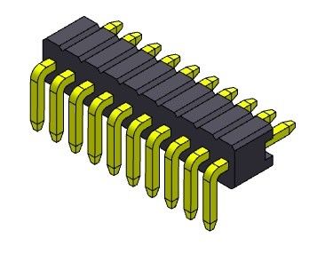 Konektor Pin Header 1.27mm Serise Baris Tunggal R / A Tipe Lurus 1 * 2PIN Ke 1 * 50PIN SQ0.46mm