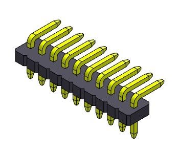 Konektor Header Papan Sirkuit 1.27mm Baris Tunggal R/A 1 * 2PIN Ke 1 * 50PIN