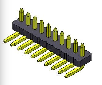 Konektor Header Papan Sirkuit 1.27mm Baris Tunggal R/A 1 * 2PIN Ke 1 * 50PIN