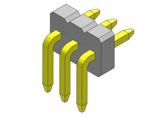 Konektor Header Papan Sirkuit 1.27mm Baris Tunggal R/A 1 * 2PIN Ke 1 * 50PIN
