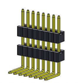 1.27mm Pin Konektor Header Wanita 1 * 2PIN Ke 1 * 50PIN SQ0.40mm