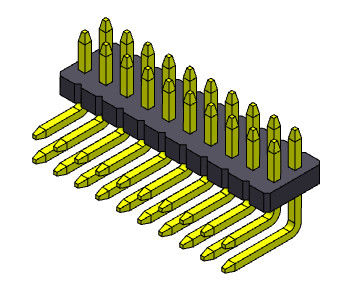Konektor Listrik Pin R/A Baris Ganda Tipe Lurus 2*2PIN Ke 2*50PIN