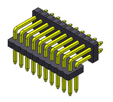 Konektor Pin Header Wanita 1.27mm Baris Ganda 2 * 2PIN Ke 2 * 50PIN SQ0.40mm