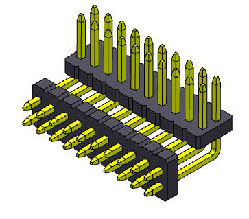 Konektor Pin Header Wanita 1.27mm Baris Ganda 2 * 2PIN Ke 2 * 50PIN SQ0.40mm