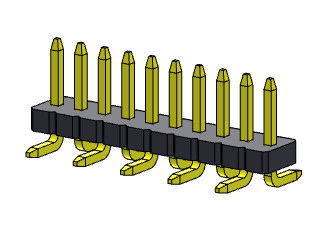Konektor Header Pin Baris Tunggal Tipe SMT Lurus 1 * 2PIN Ke 1 * 40PIN