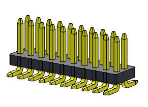 Konektor Header Wanita Pin Baris Ganda 2 * 3PIN Ke 2 * 50PIN SQ0.40mm