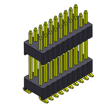 1.27 * 2.54mm Baris Ganda Female Header Stack Straight SMT Type 2 * 3PIN Ke 2 * 40PIN SQ0.46mm