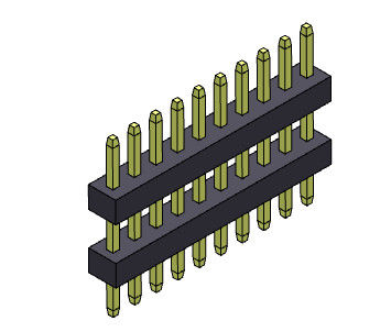 Konektor Pin Header 1.00mm Tumpukan Baris Tunggal Tipe Lurus 1 * 3PIN Ke 1 * 40PIN SQ0.30mm