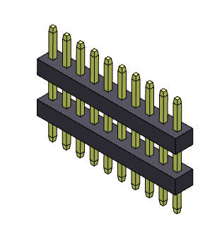 Konektor Pin Header 1.00mm Tumpukan Baris Tunggal Tipe Lurus 1 * 3PIN Ke 1 * 40PIN SQ0.30mm