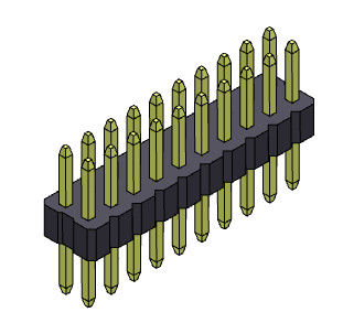 2 * 3PIN Ke 2 * 40PIN Pin Female Header Connector 1.00mm Tipe Ganda Baris Lurus
