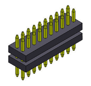 2 * 3PIN Ke 2 * 40PIN SQ0.30mm Pin Female Header Connector 1.00mm Stack Straight Type