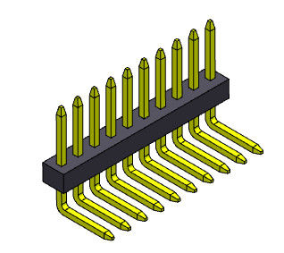 1.00mm Pin Female Header Connector R / A Pin Konektor Listrik 1 * 2PIN Ke 1 * 40PIN