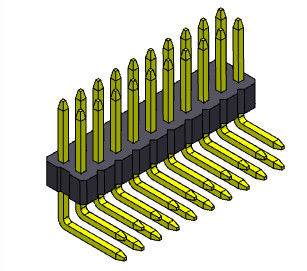 1.00mm Konektor Pin Header Baris Ganda Wanita R / A Tipe 2 * 2PIN Ke 2 * 40PIN