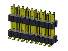 1.00mm Dual Row Female Pin Connector Stack Lurus SMT 2 * 2PIN Ke 2 * 40PIN