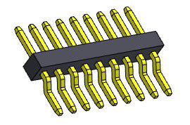 Konektor Pin Header 1.00mm Baris Tunggal R/A Tipe SMT 1 * 2PIN Ke 1 * 40PIN H = 1.00mm