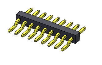 Konektor Pin Header 1.00mm Baris Tunggal R/A Tipe SMT 1 * 2PIN Ke 1 * 40PIN H = 1.00mm