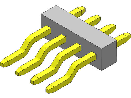 Konektor Pin Header 1.00mm Baris Tunggal R/A Tipe SMT 1 * 2PIN Ke 1 * 40PIN H = 1.00mm