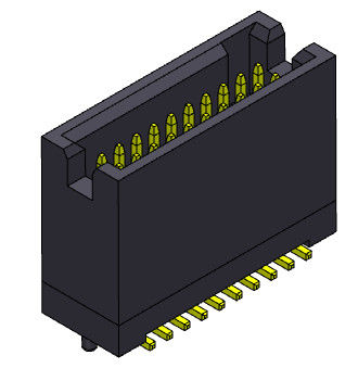 Baris Ganda 1,27 Mm Box Header Tipe SMT Dengan Pasak 300V AC/DC