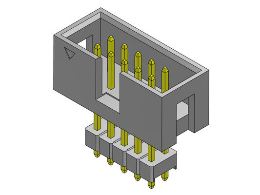 2.54mm Box Header Connector Dual Row Elevated Stright Dip Type 2*3-2*32Pin 3AMP