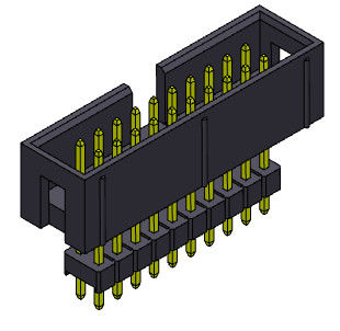 2.54mm Box Header Connector Dual Row Elevated Stright Dip Type 2*3-2*32Pin 3AMP