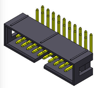 Baris Ganda 2,54 Mm Box Header Tipe Sudut Kanan 2*3-2*32Pin Nylot6T 3AMP