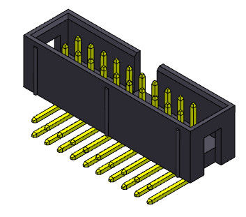 Baris Ganda 2,54 Mm Box Header Tipe Sudut Kanan 2*3-2*32Pin Nylot6T 3AMP