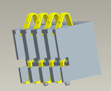 Pitch 2.5mm Konektor Baterai Tipe SMT H=6.7mm 4Pin Dengan Pasak