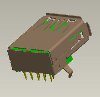 Konektor Input Output 1,0Amp Konektor Usb 3 Sudut Kanan Tipe Dip 90°