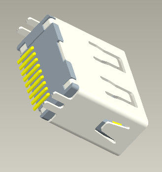 1.0Amp Kecepatan Tinggi Usb 3.0 A Connector 11.5mm Vertikal 180° Tipe SMT