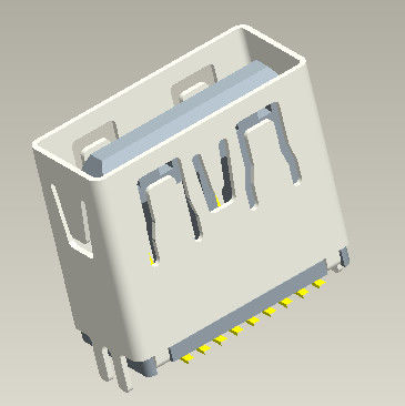 1.0Amp Kecepatan Tinggi Usb 3.0 A Connector 11.5mm Vertikal 180° Tipe SMT